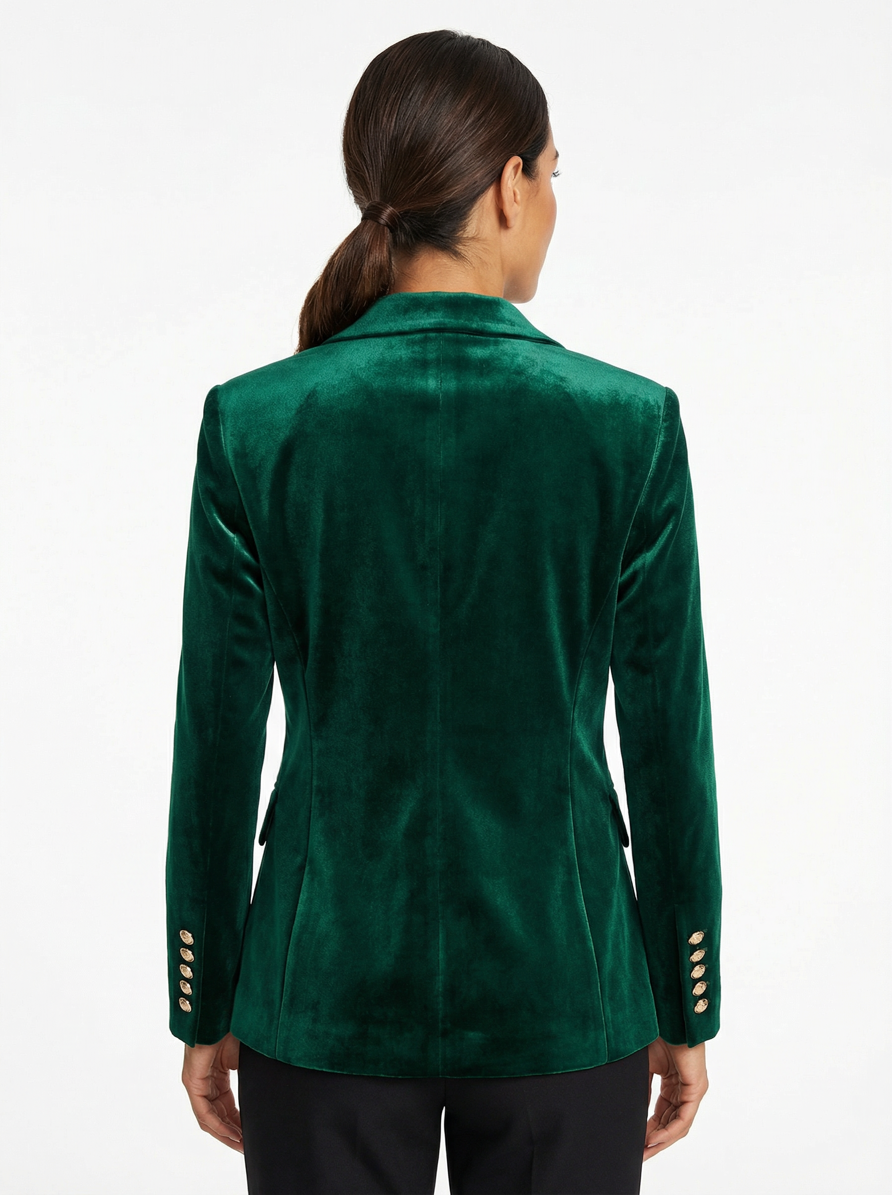 Blazer Women Tailored Fit Classic Lapel Gold Button Details