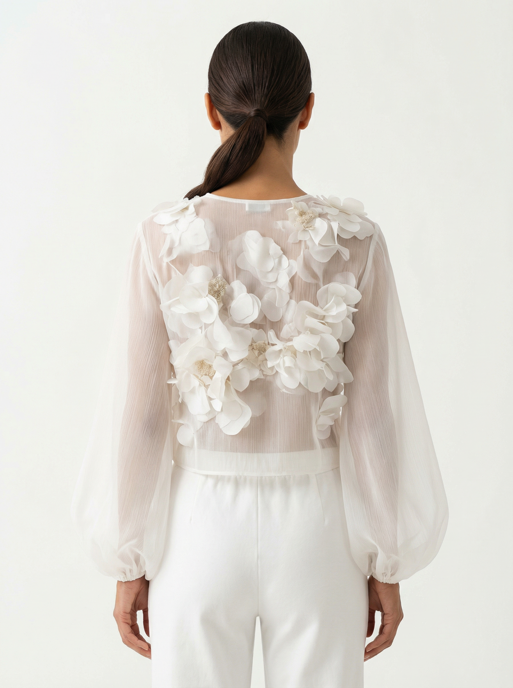 Top Women 3D Floral Detail Relaxed Silhouette