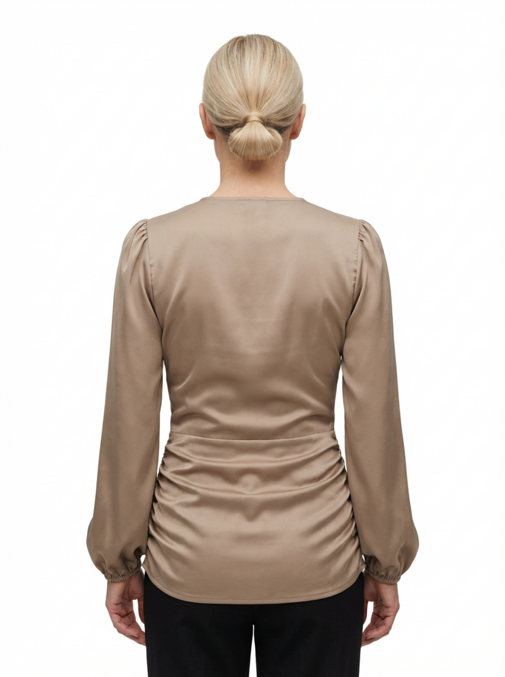 V‑Neck Top for Women with Classic Cut & Long Sleeves
