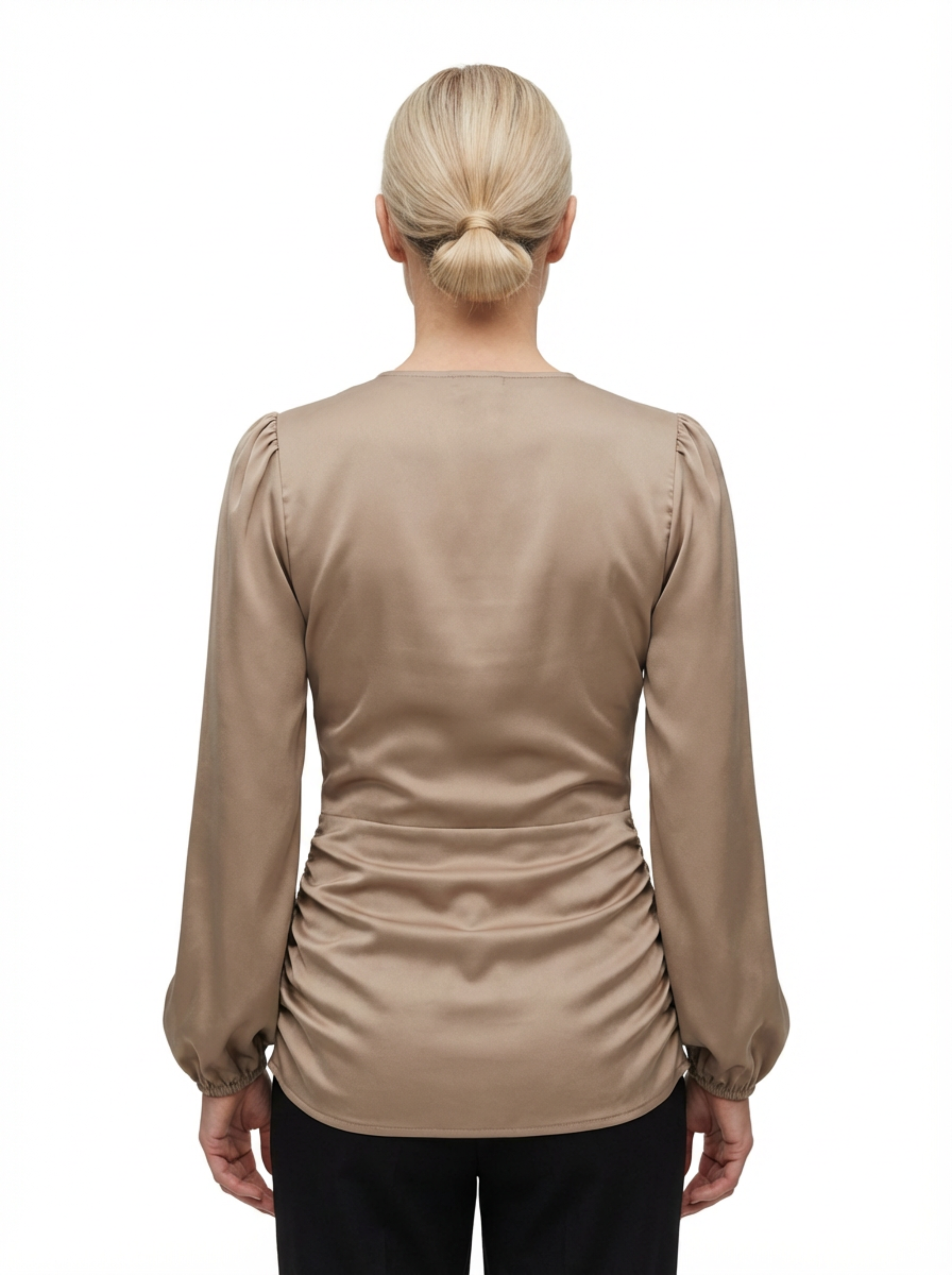 V‑Neck Top for Women with Classic Cut & Long Sleeves
