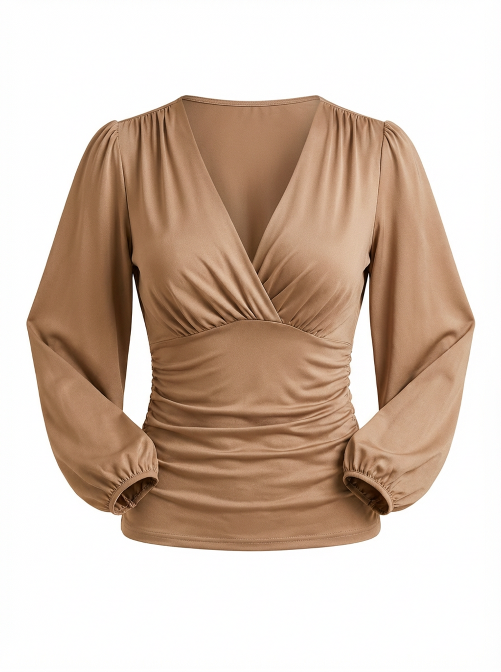 V‑Neck Top for Women with Classic Cut & Long Sleeves