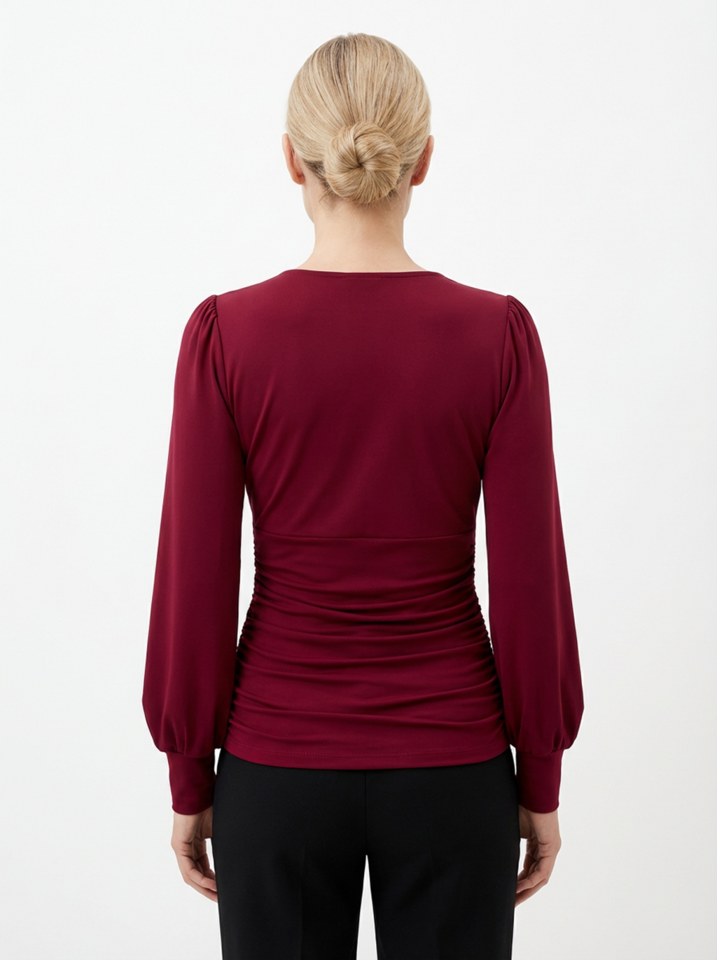 V‑Neck Top for Women with Classic Cut & Long Sleeves