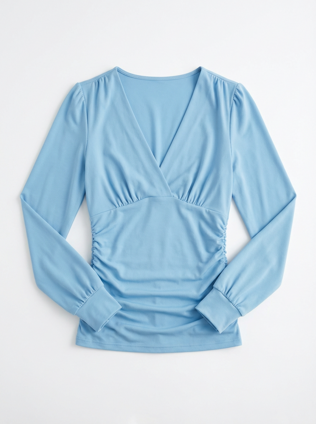 V‑Neck Top for Women with Classic Cut & Long Sleeves