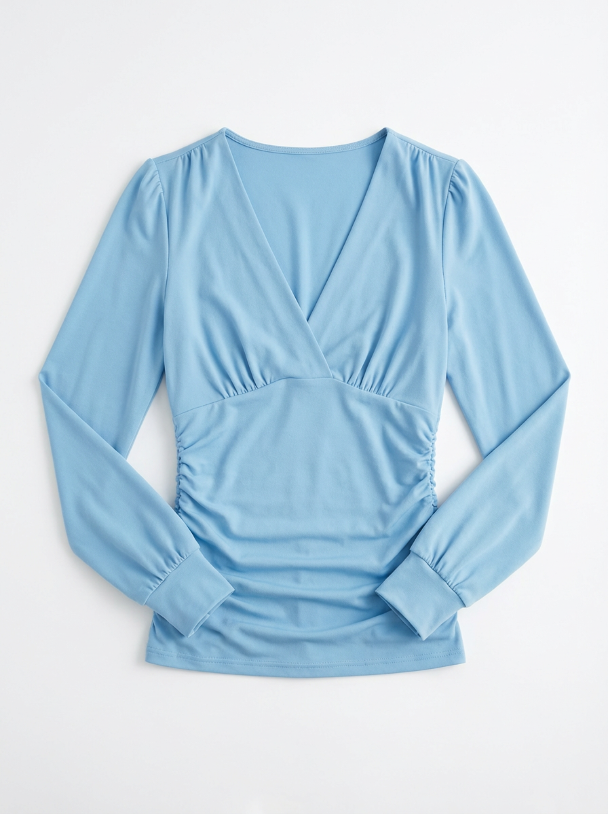 V‑Neck Top for Women with Classic Cut & Long Sleeves