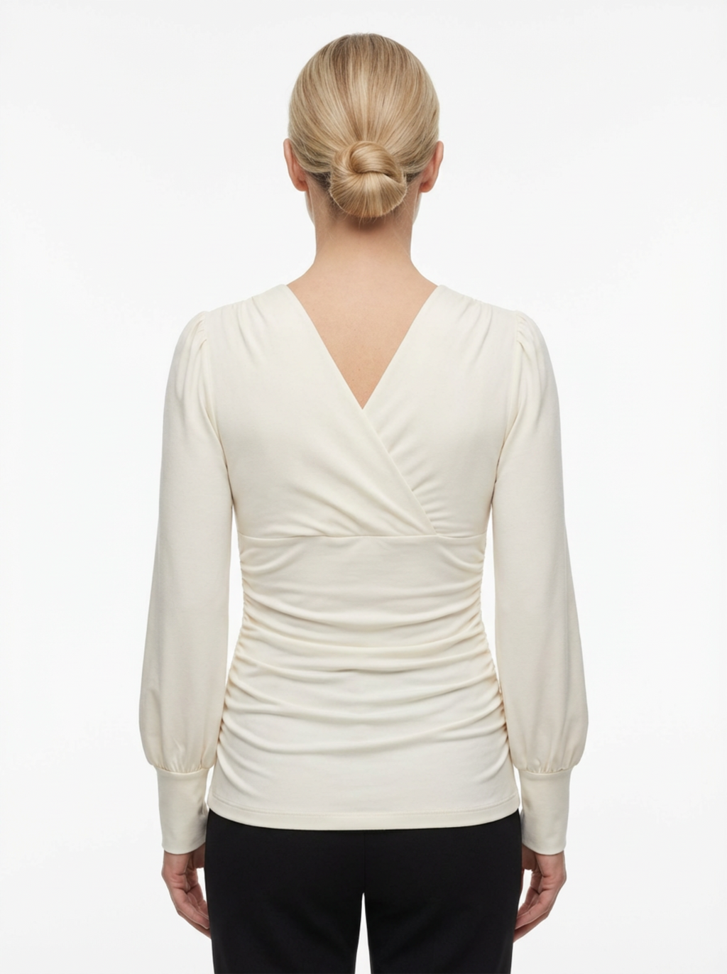 V‑Neck Top for Women with Classic Cut & Long Sleeves