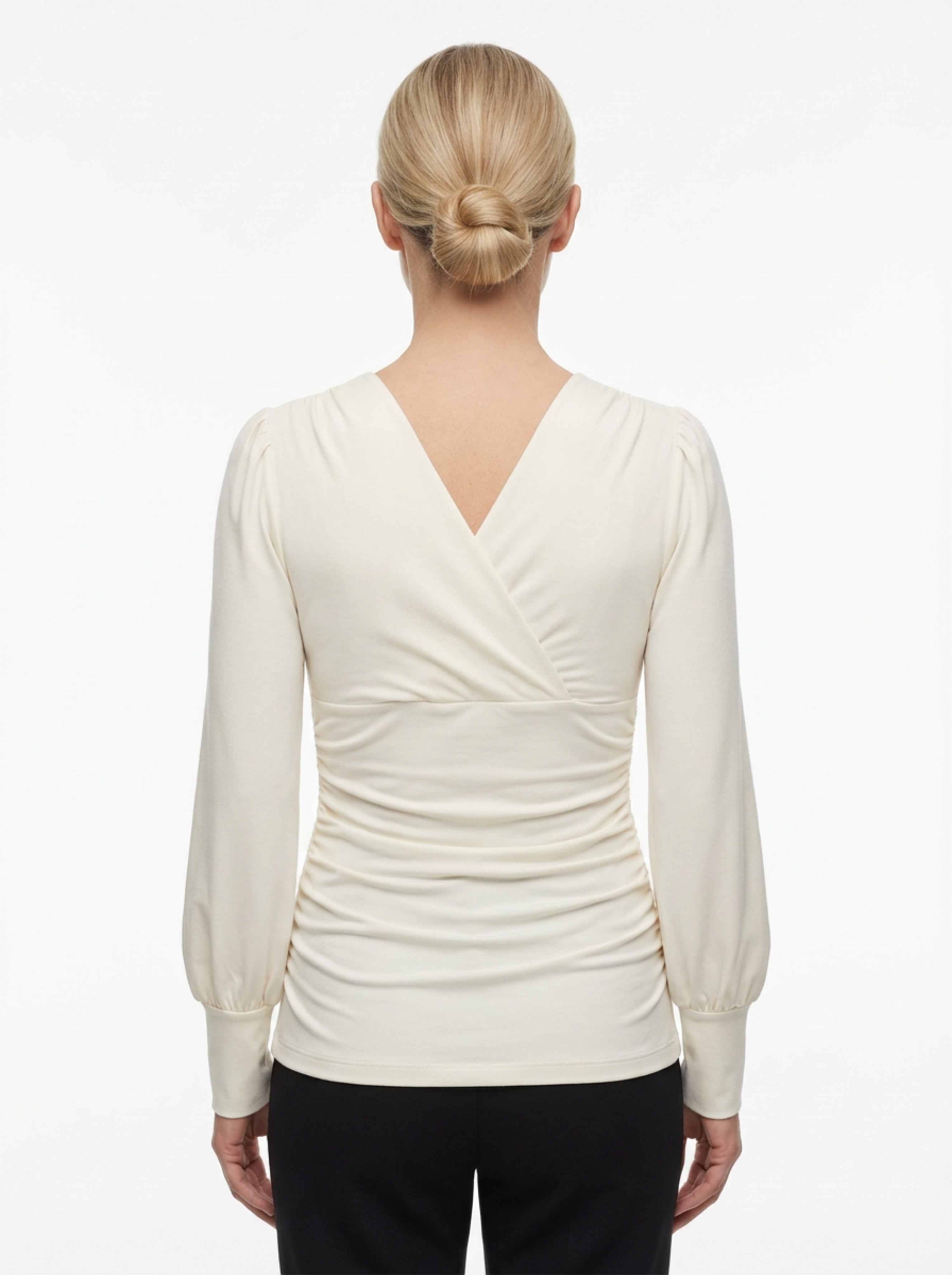 V‑Neck Top for Women with Classic Cut & Long Sleeves