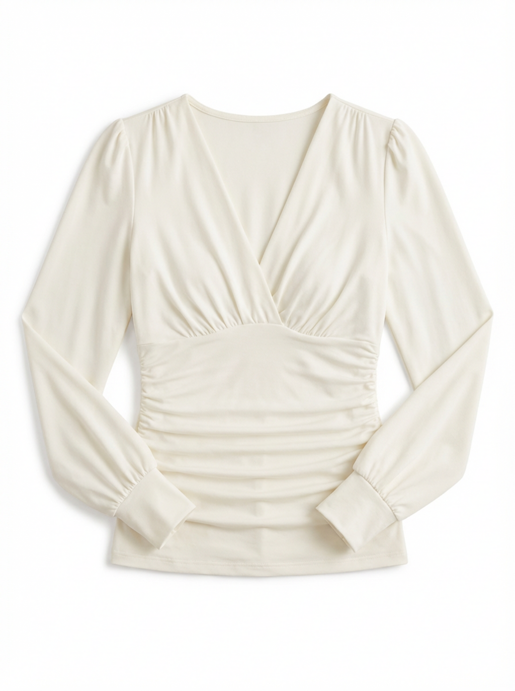 V‑Neck Top for Women with Classic Cut & Long Sleeves