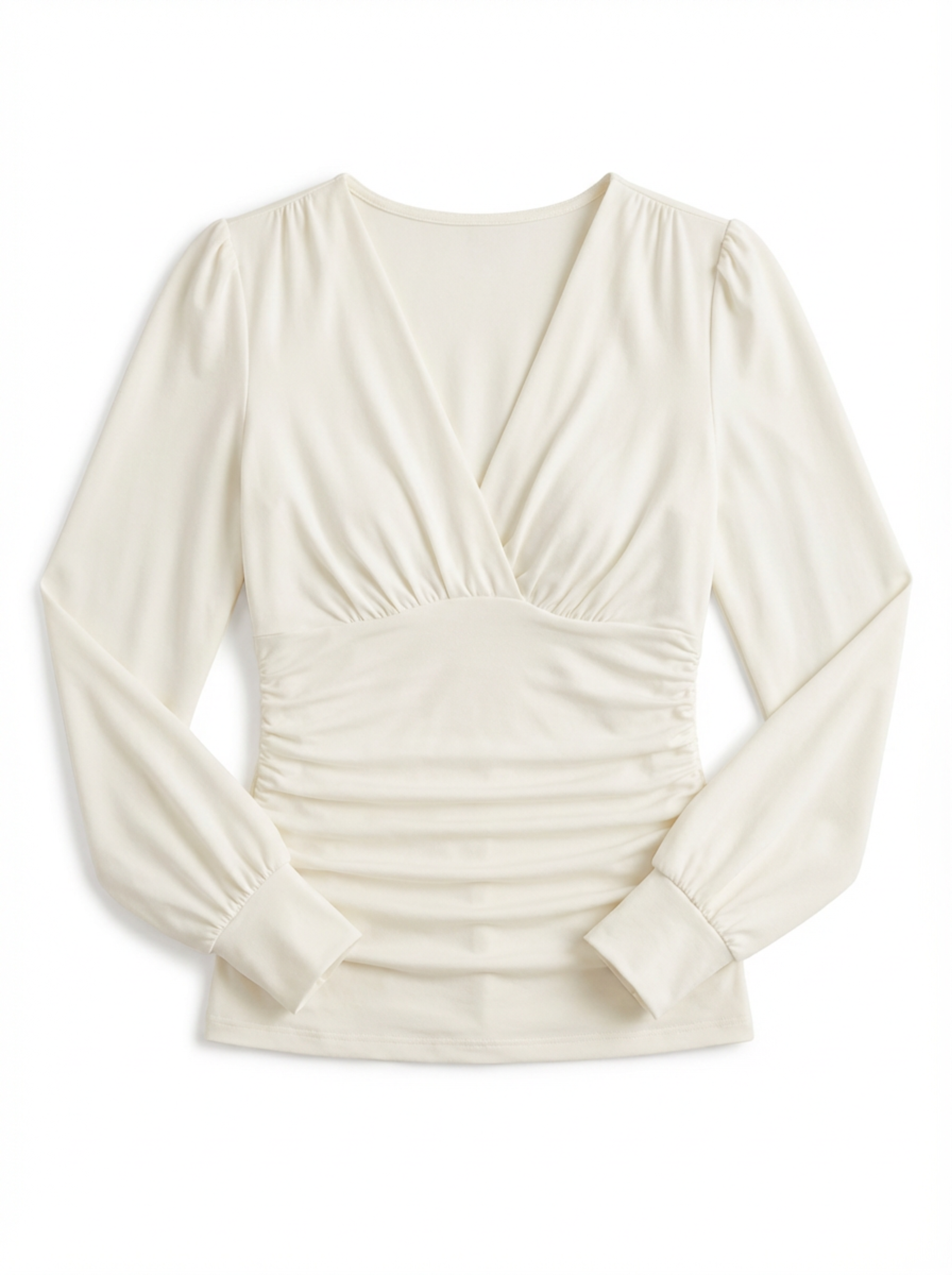 V‑Neck Top for Women with Classic Cut & Long Sleeves