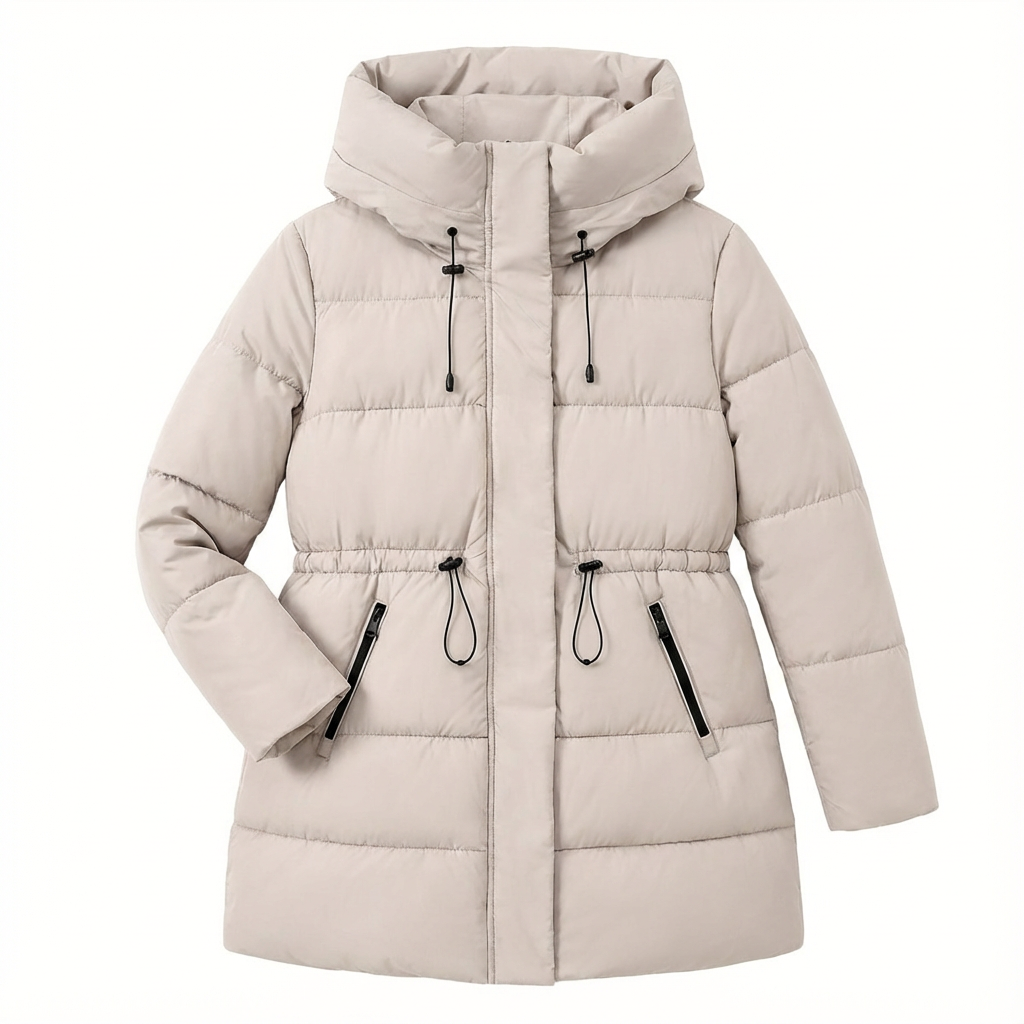 Winter Jacket Women Long Single-Breasted Padded Outerwear