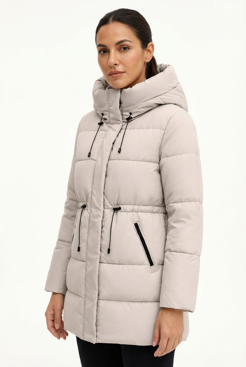 Winter Jacket Women Long Single-Breasted Padded Outerwear