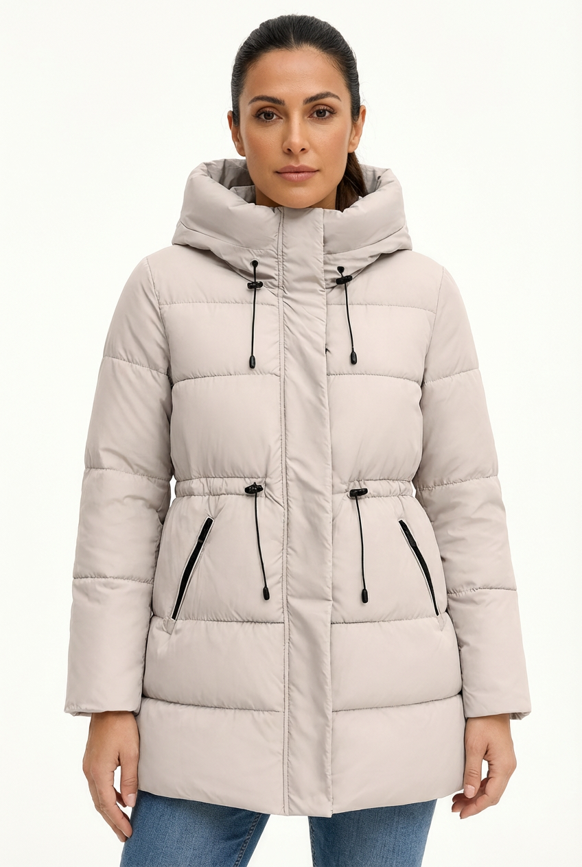 Winter Jacket Women Long Single-Breasted Padded Outerwear