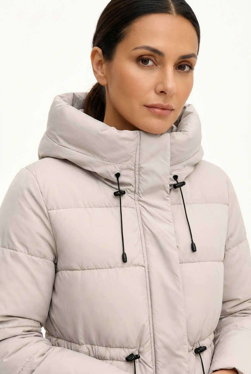 Winter Jacket Women Long Single-Breasted Padded Outerwear
