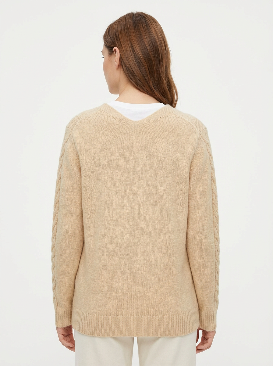 Cardigan Women Cable Knit Open-Front Relaxed Fit
