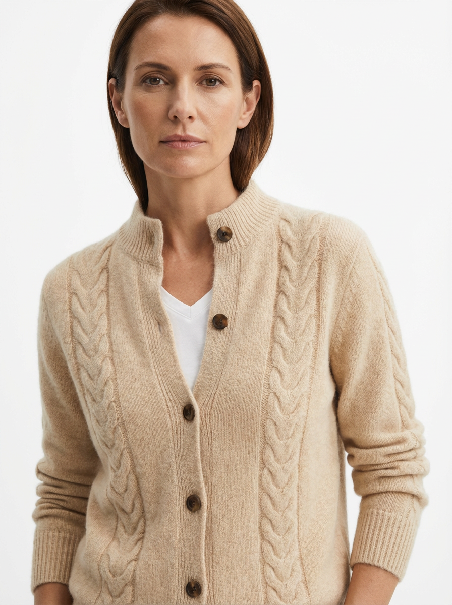 Cardigan Women Cable Knit Open-Front Relaxed Fit