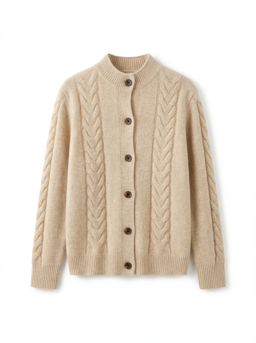 Cardigan Women Cable Knit Open-Front Relaxed Fit