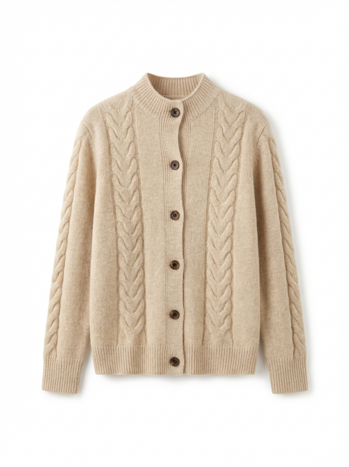 Cardigan Women Cable Knit Open-Front Relaxed Fit