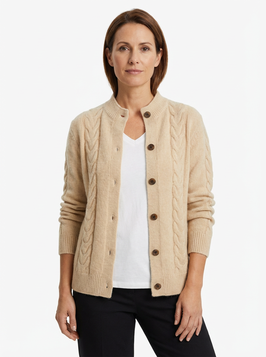 Cardigan Women Cable Knit Open-Front Relaxed Fit