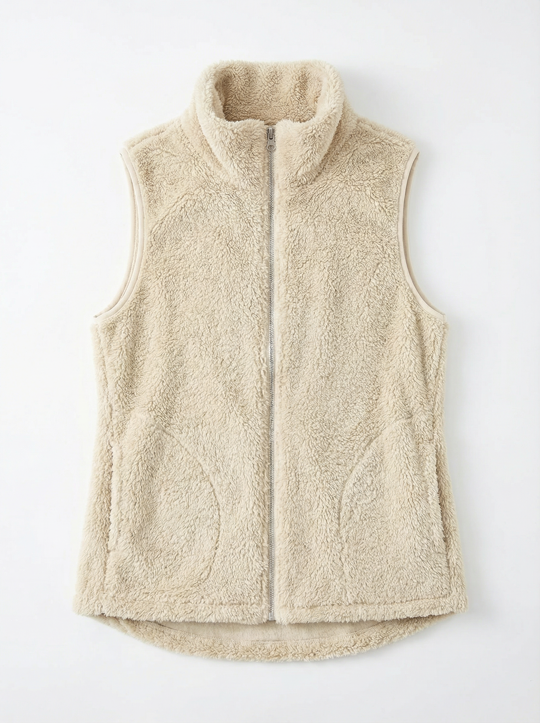Vest Women Sleeveless Fleece Pocket Detail