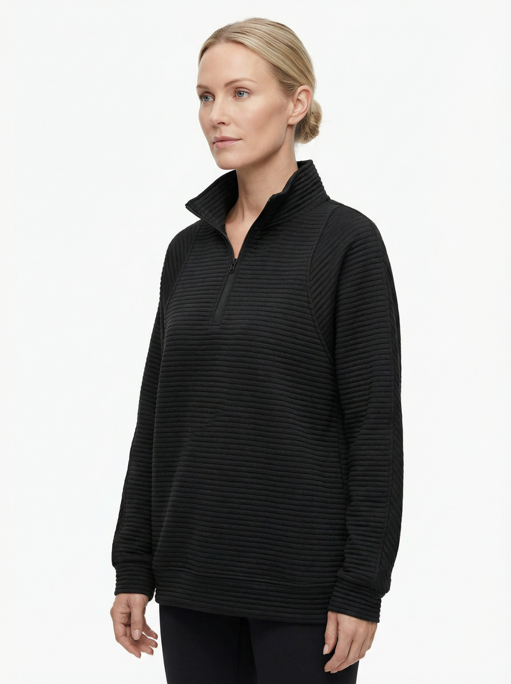 Sweater Women V‑Neck Zip Front Classic Silhouette