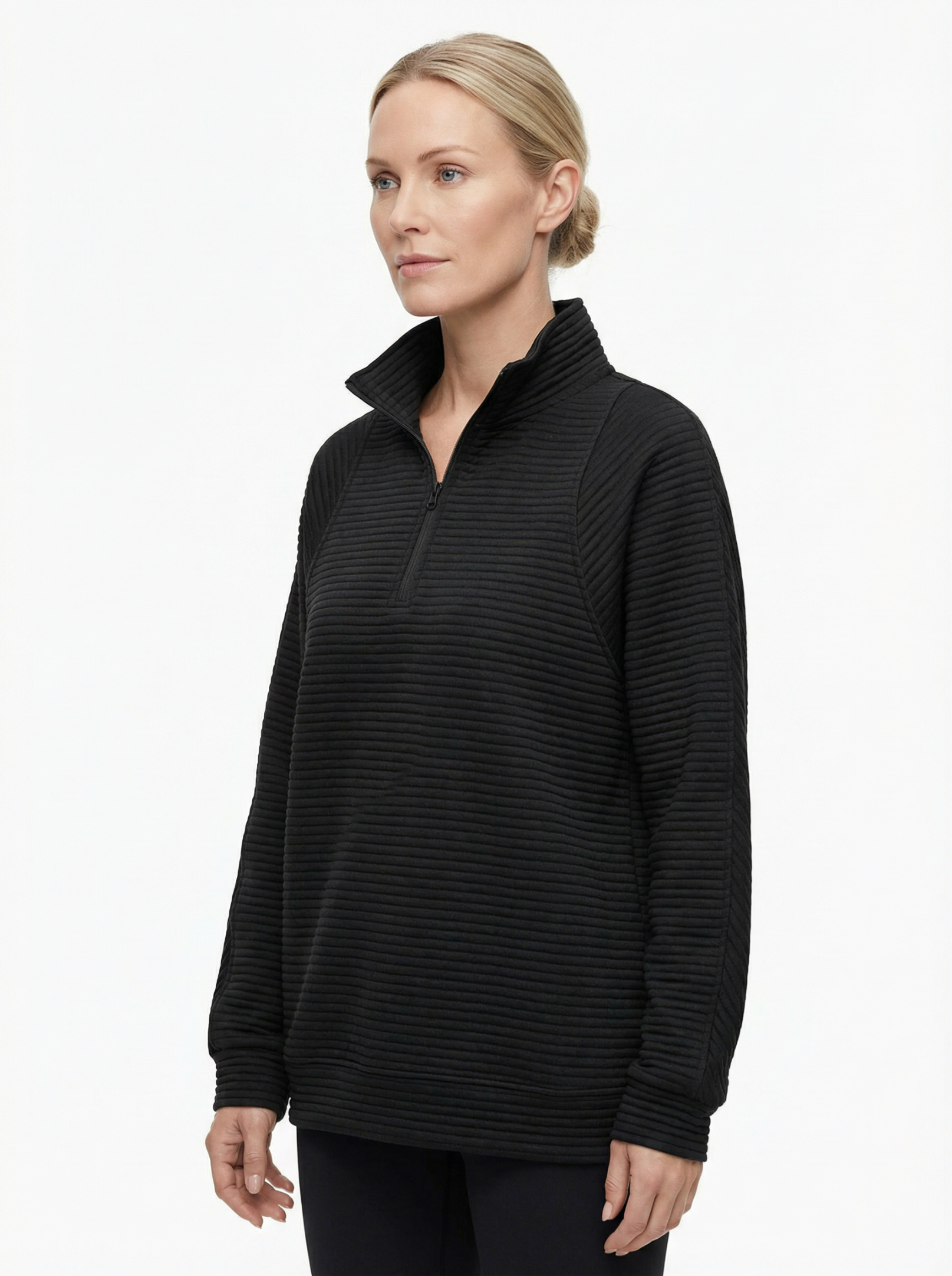 Sweater Women V‑Neck Zip Front Classic Silhouette