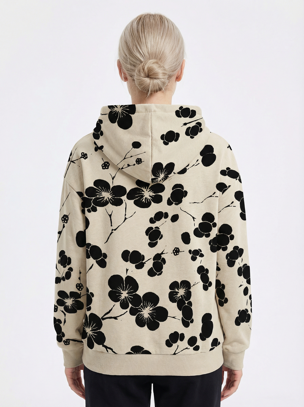 Hoodie Women Floral Print Hooded Casual Style