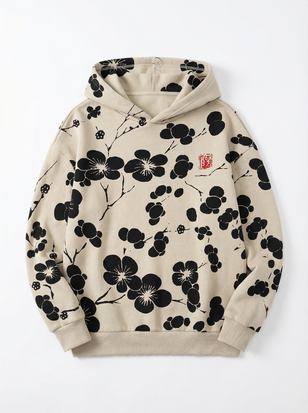 Hoodie Women Floral Print Hooded Casual Style