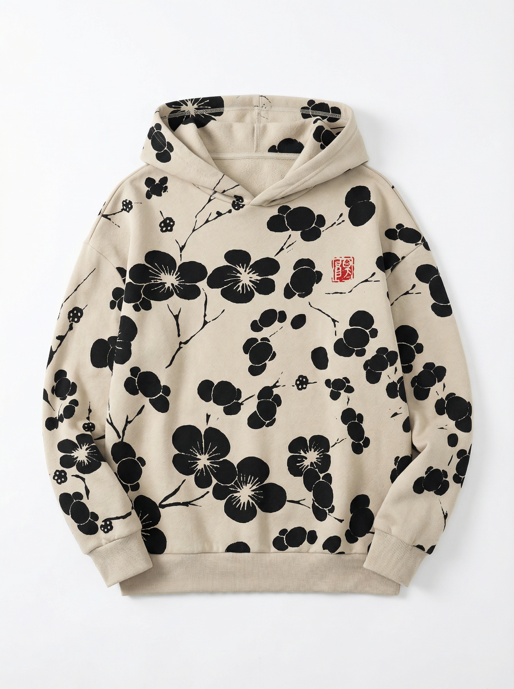 Hoodie Women Floral Print Hooded Casual Style