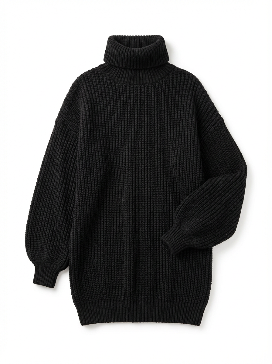 Mini Dress Women Loose Fit Long Sleeve Crew Neck Vintage Style
