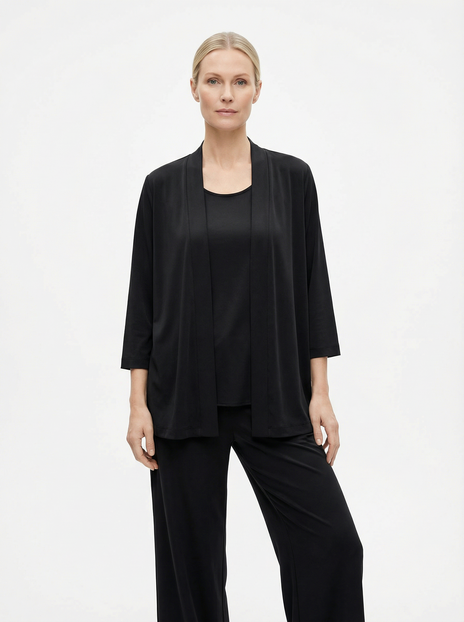 Three‑Piece Pantsuit Women Relaxed Fit Jacket Top & Trousers