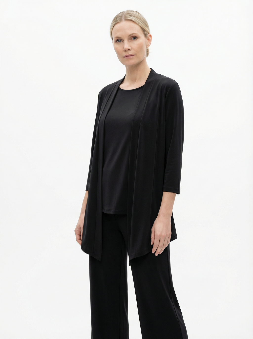 Three‑Piece Pantsuit Women Relaxed Fit Jacket Top & Trousers