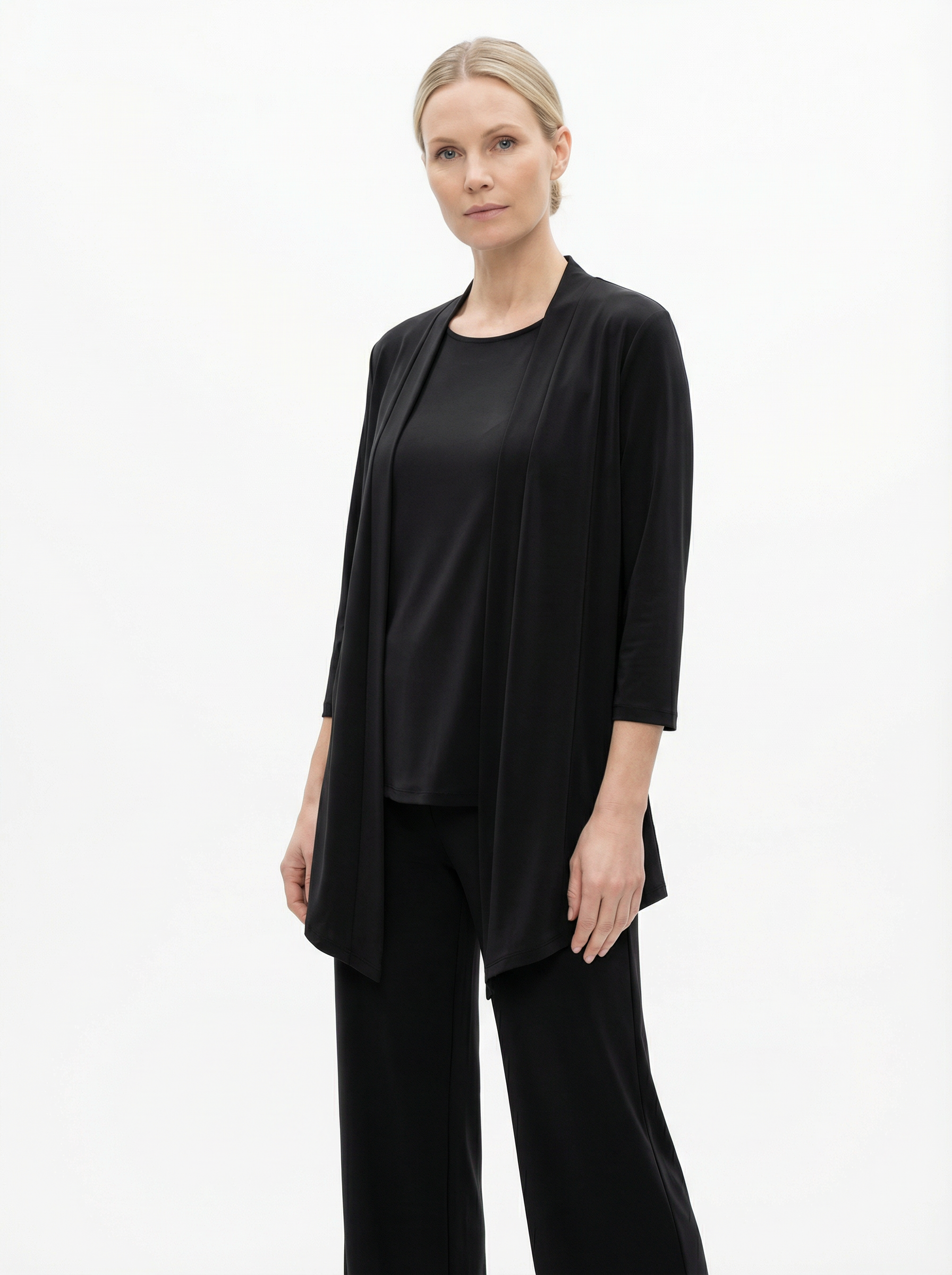 Three‑Piece Pantsuit Women Relaxed Fit Jacket Top & Trousers