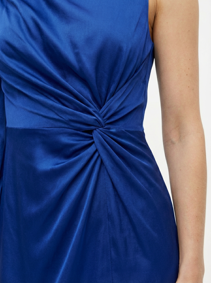 One-Shoulder Dress Women Draped Accent Front Split Classy Nights
