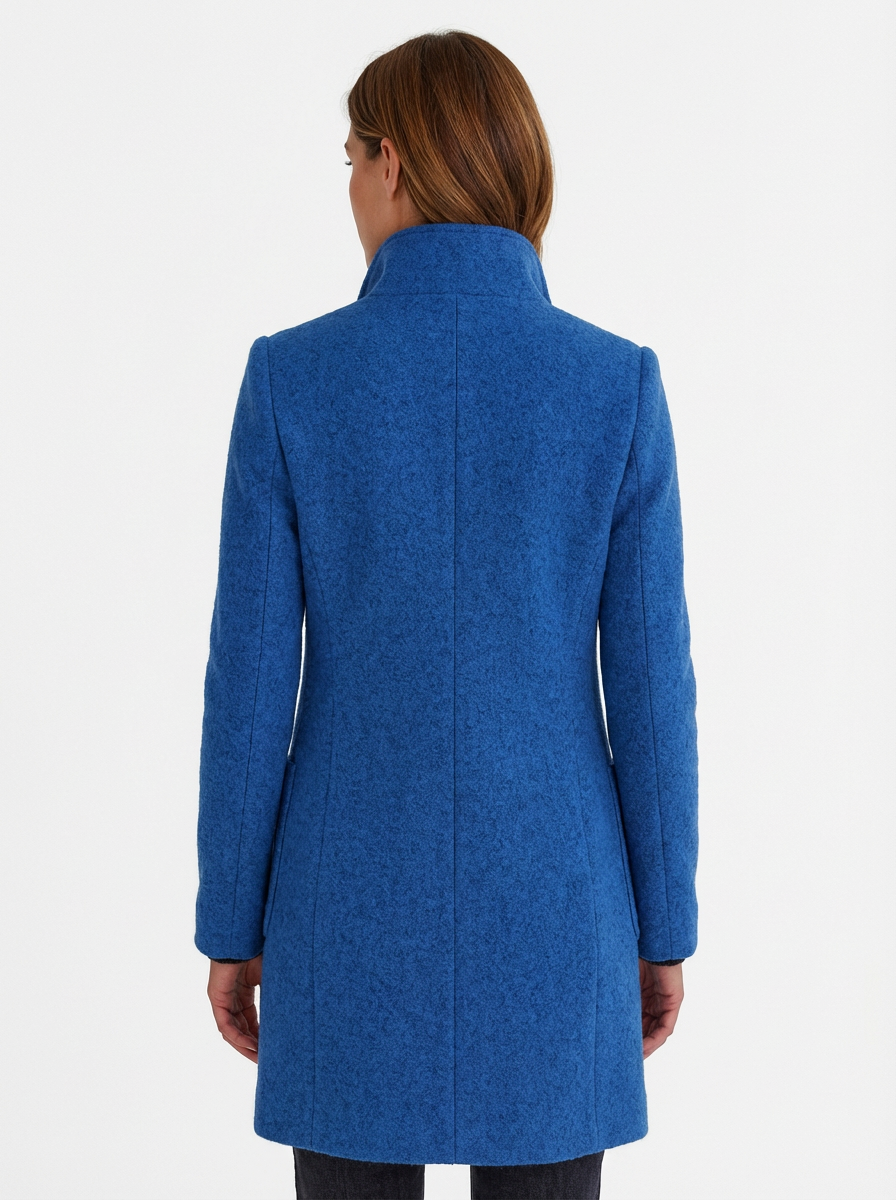 High-Collar Jacket Women Stand-Up Collar Longline Silhouette