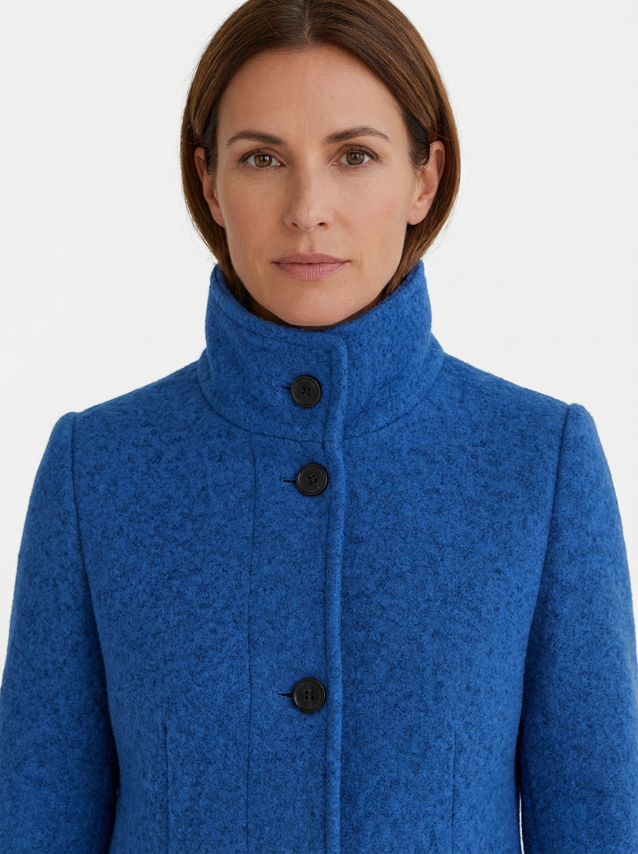 High-Collar Jacket Women Stand-Up Collar Longline Silhouette