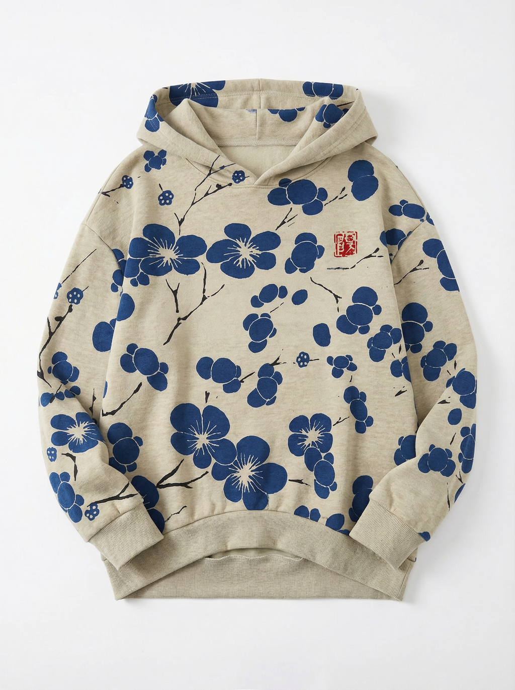 Hoodie Women Floral Print Hooded Casual Style