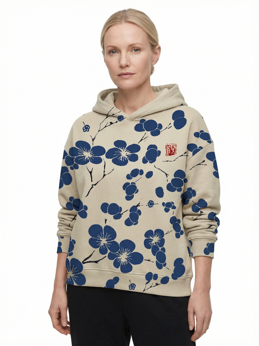 Hoodie Women Floral Print Hooded Casual Style
