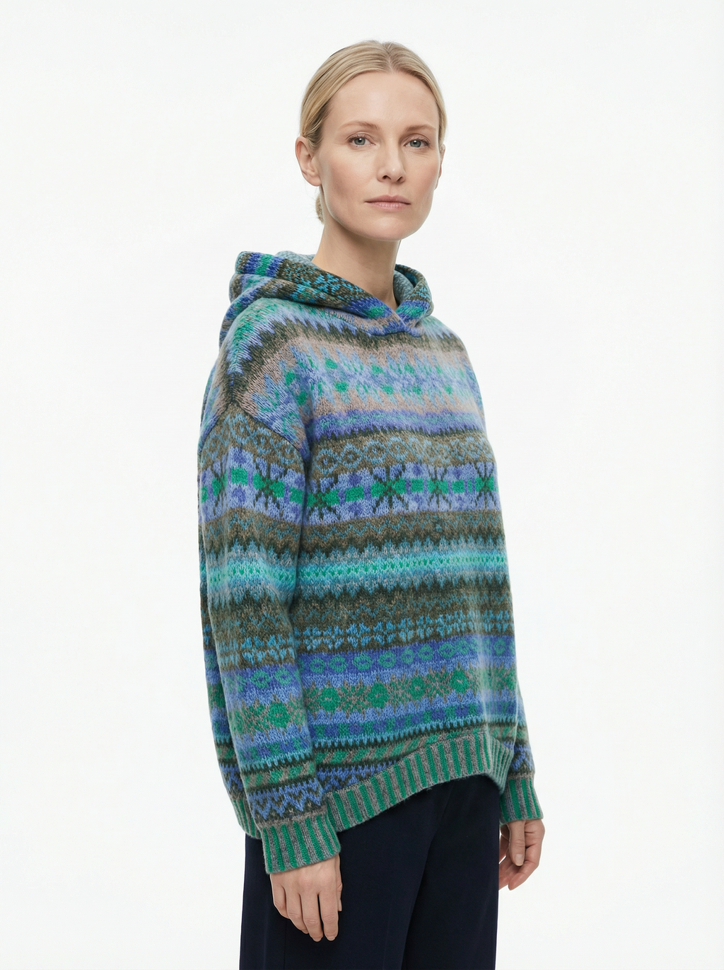 Sweater Women Norwegian Pattern Winter Relaxed Fit