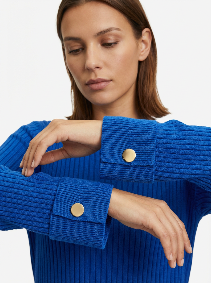 Pullover Women Oversized Ribbed High Neck Relaxed Fit