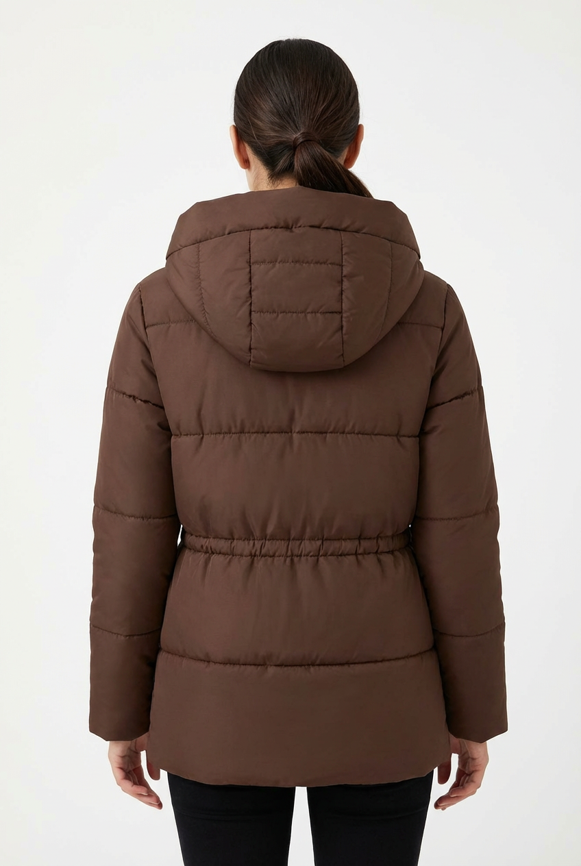 Winter Jacket Women Long Single-Breasted Padded Outerwear