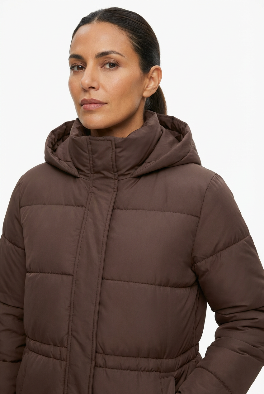 Winter Jacket Women Long Single-Breasted Padded Outerwear