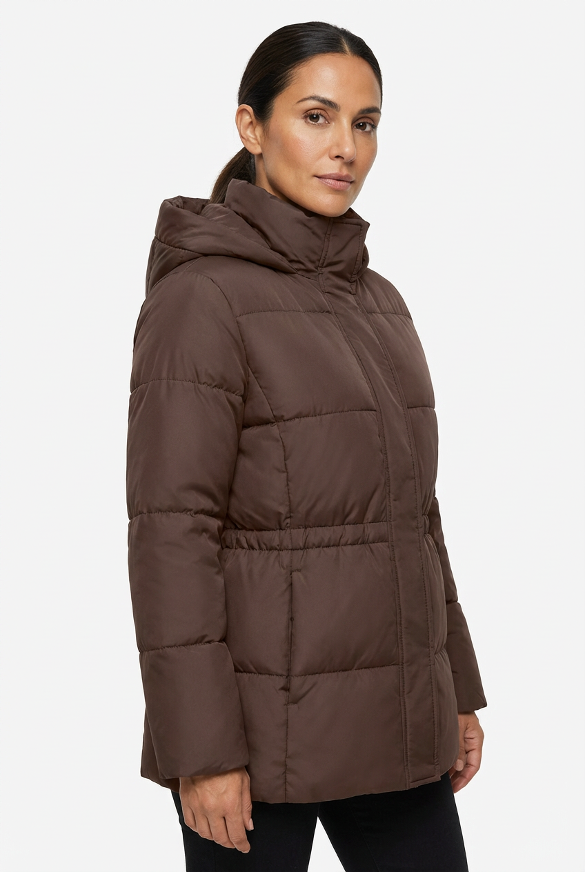 Winter Jacket Women Long Single-Breasted Padded Outerwear