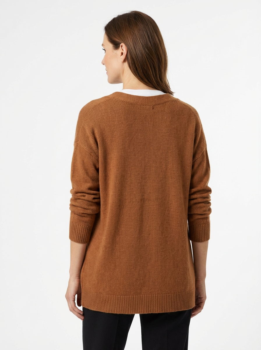 Cardigan Women Relaxed Fit Draped Button‑Front Knit
