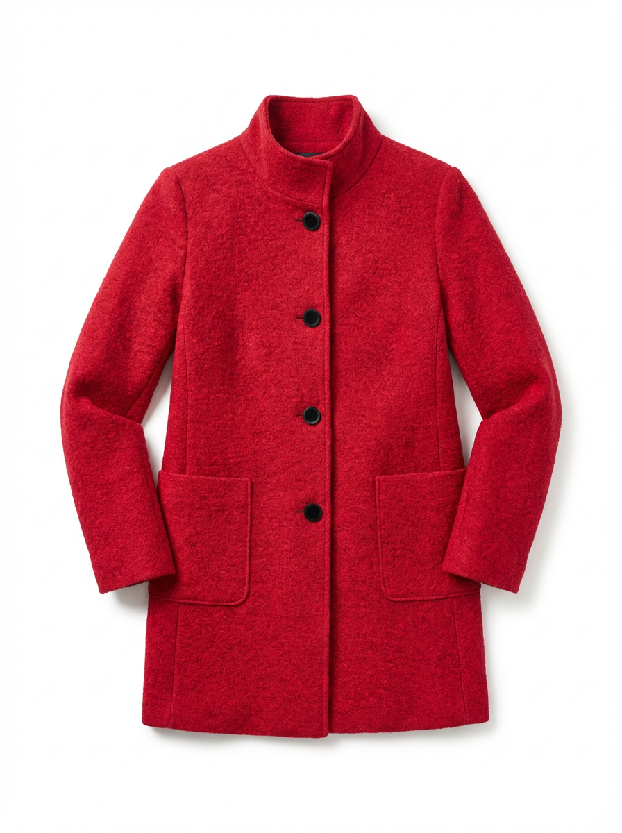 High-Collar Jacket Women Stand-Up Collar Longline Silhouette