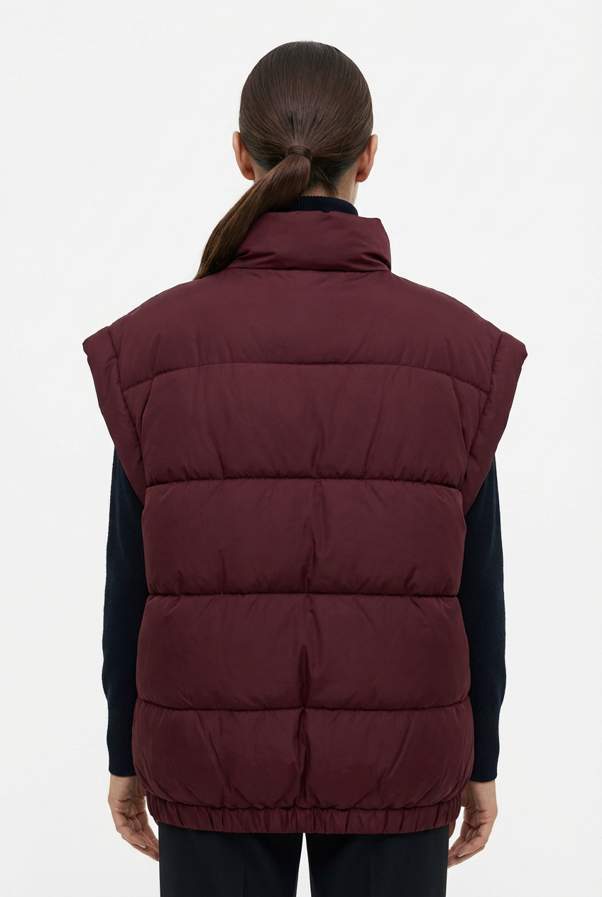 Vest Women Sleeveless Puffer Vest with High Collar