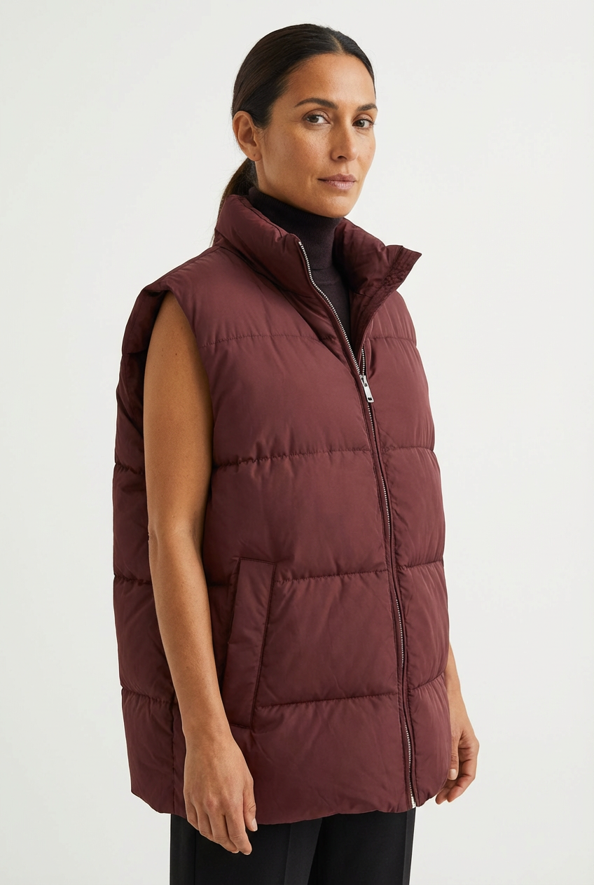 Vest Women Sleeveless Puffer Vest with High Collar