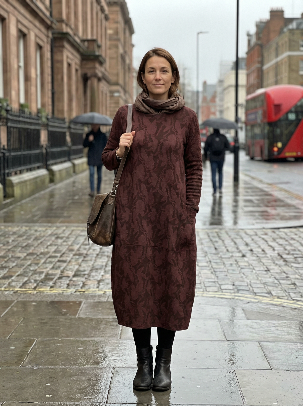 Women’s Classic Winter Dress with Full Sleeves & Relaxed Cut