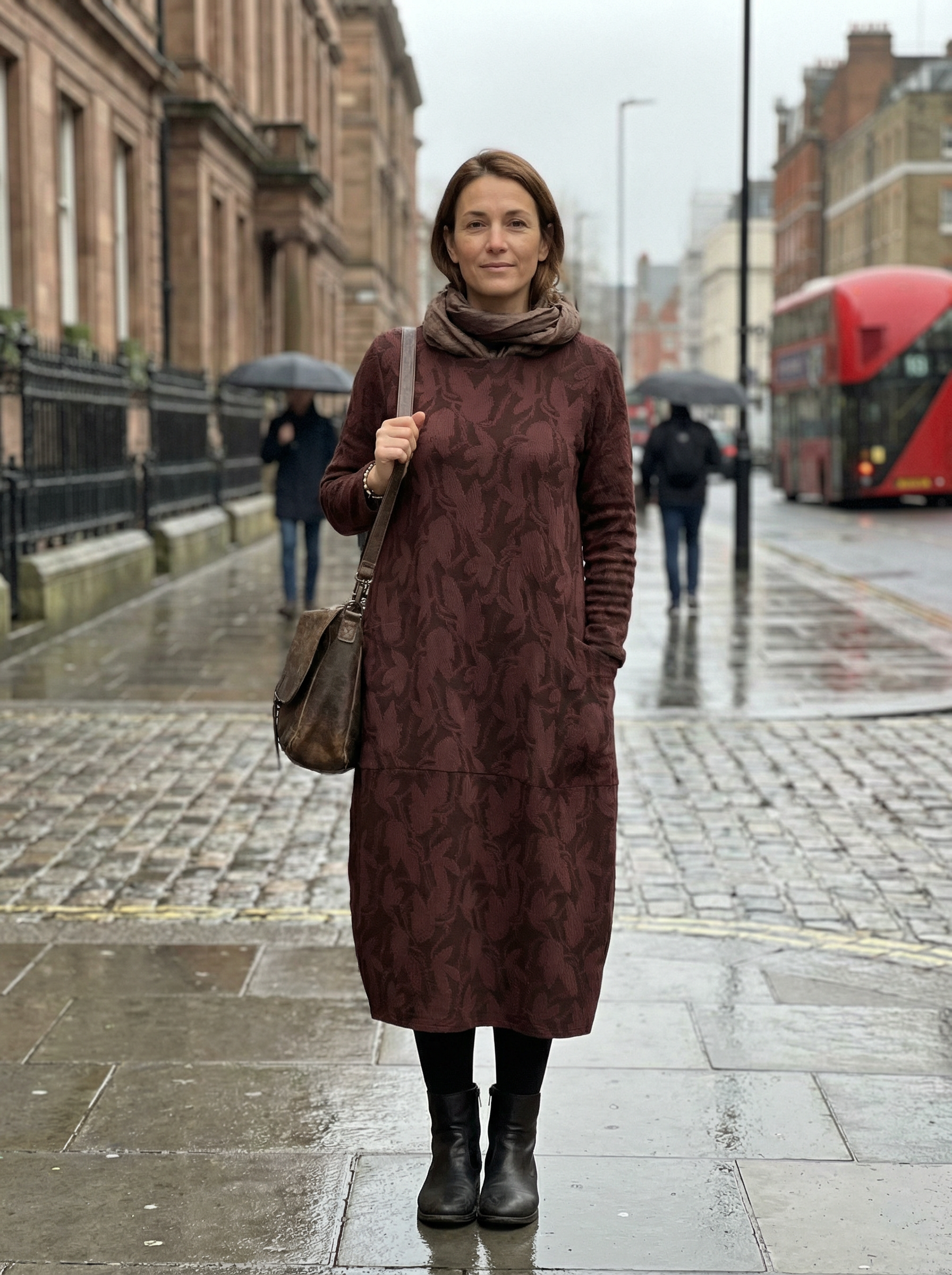 Women’s Classic Winter Dress with Full Sleeves & Relaxed Cut