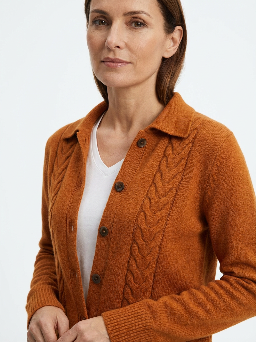Cardigan Women Cable Knit Open-Front Relaxed Fit