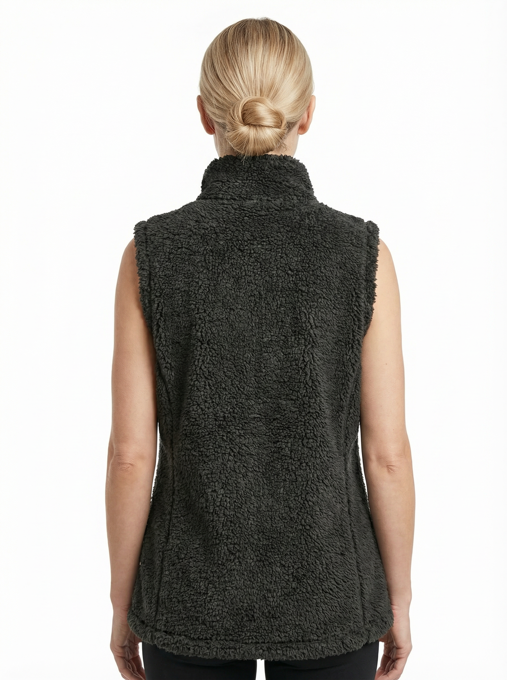 Vest Women Sleeveless Fleece Pocket Detail