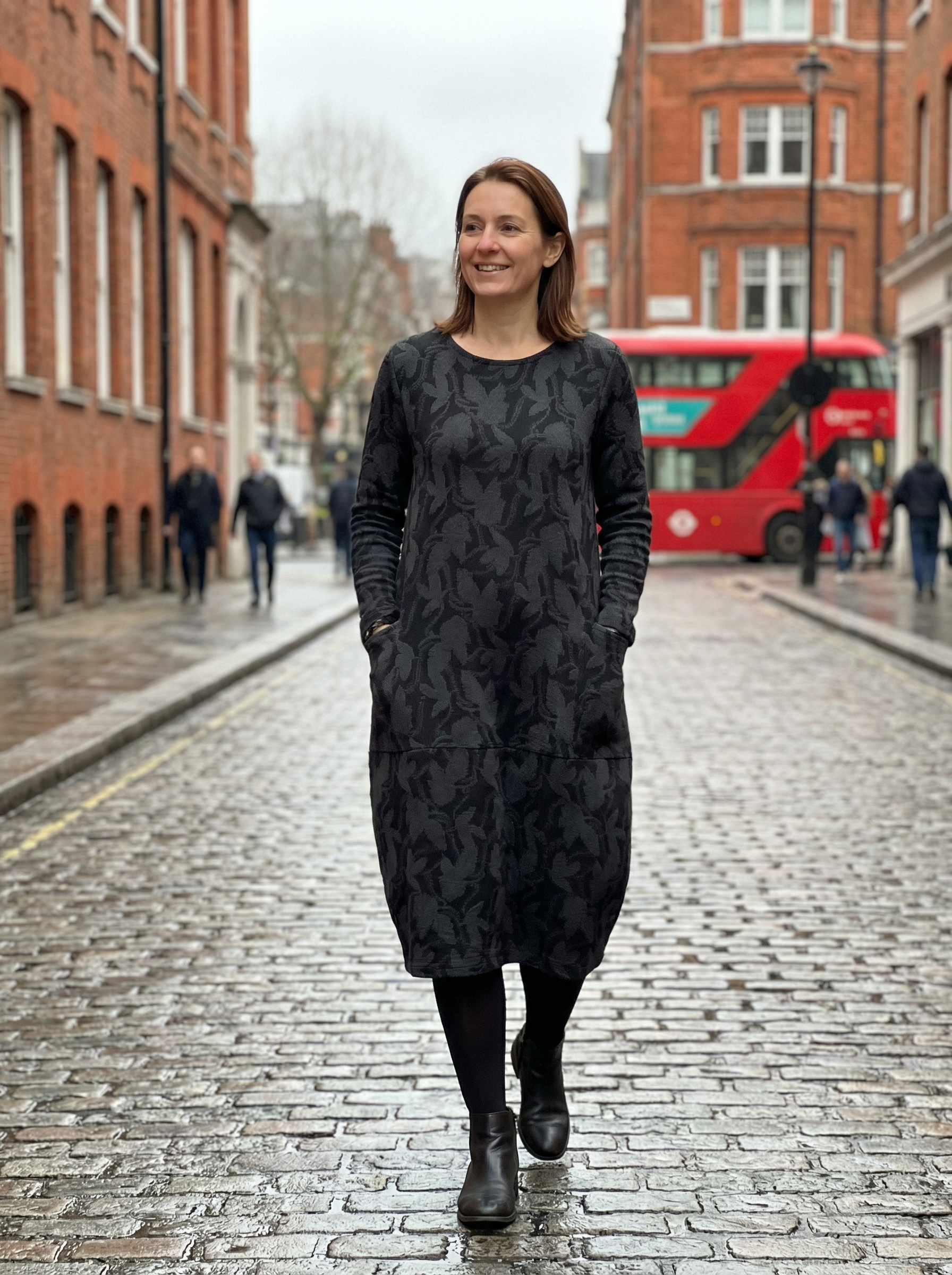 Women’s Classic Winter Dress with Full Sleeves & Relaxed Cut
